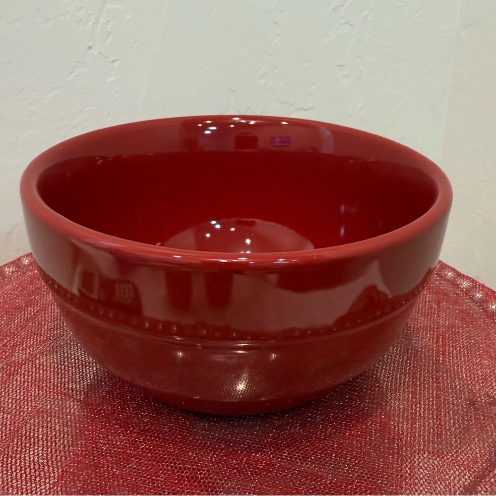 Celebrating Home Deep Red Pottery Cereal Bowl 🍒